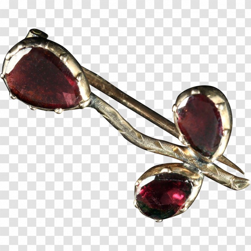 Ruby Earring Body Jewellery Brooch - Silver Transparent PNG