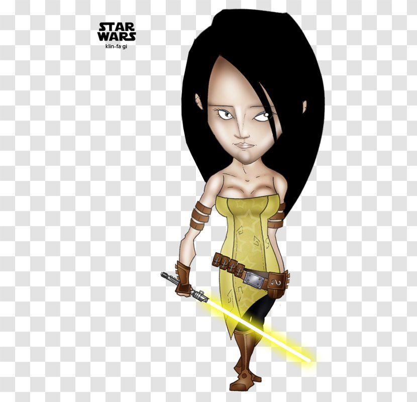 Cartoon Black Hair Figurine Character - Silhouette - Star Wars Transparent PNG