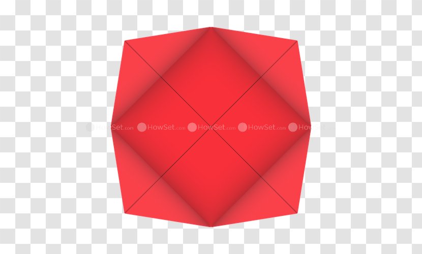 Rectangle - Red - Origami Flower Transparent PNG