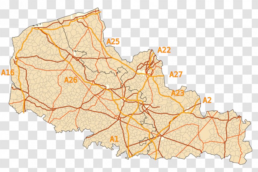 Dunkirk Boulogne-sur-Mer Map Road Street Network - Nord Transparent PNG