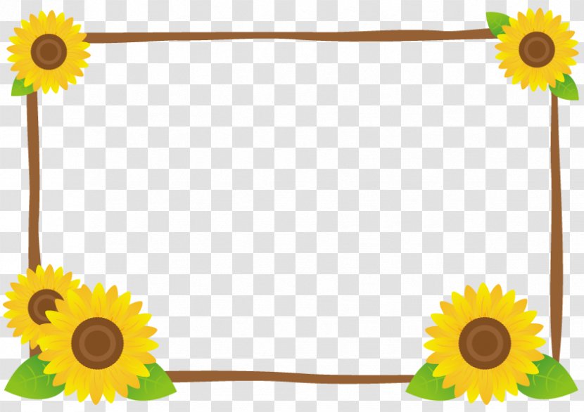 Sunflower And Crate Frame. - Common - Illustrator Transparent PNG