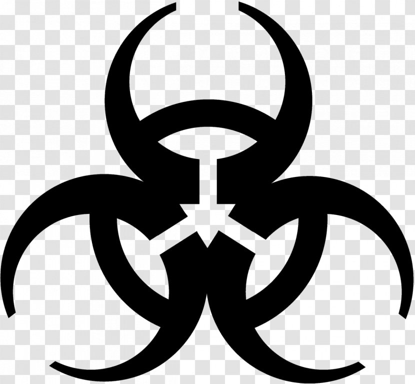 Black And White Radioactive Decay Clip Art - Miscellaneous Symbols - Biohazard Symbol Download Transparent PNG