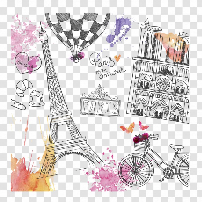 Paris Drawing Download - Free Hand-drawn Elements Of Transparent PNG