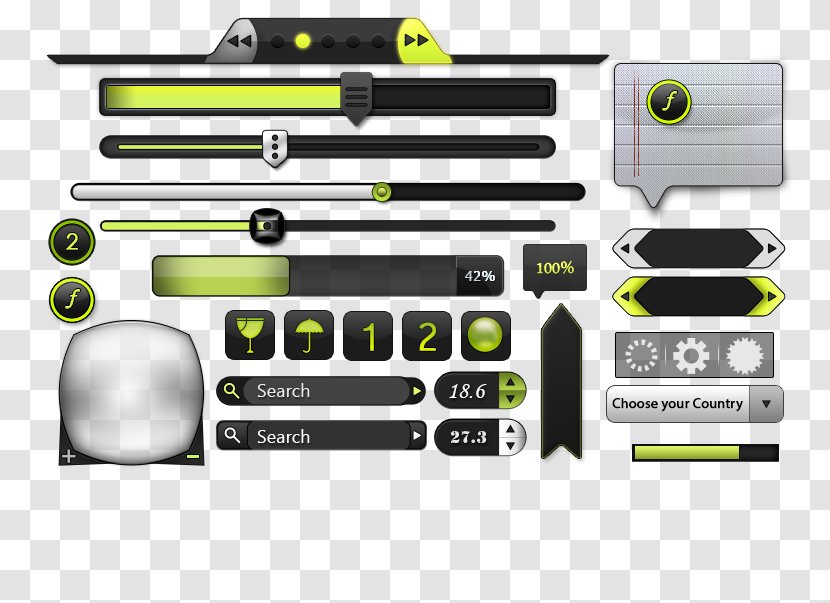 Yellow Button - Technology - Dark Green Wind Transparent PNG
