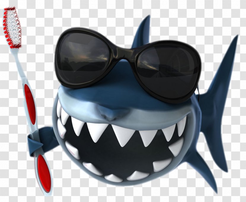 Shark Toothbrush Dentistry Tooth Brushing Stock Photography - Eyewear - Take The Cartoon Whale Transparent PNG