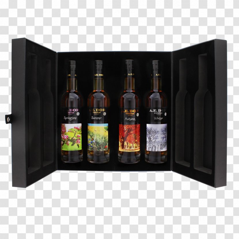 Wine Distilled Beverage Cognac Liqueur Whiskey - Glass Bottle Transparent PNG