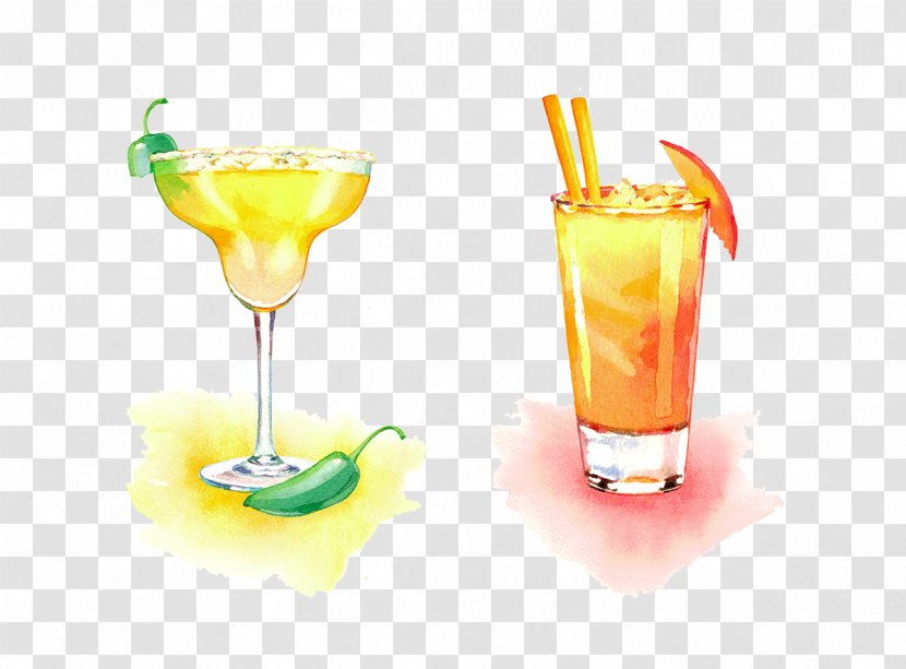 Cocktail Mai Tai Fuzzy Navel Harvey Wallbanger Margarita - Drink - Painted Yellow Transparent PNG