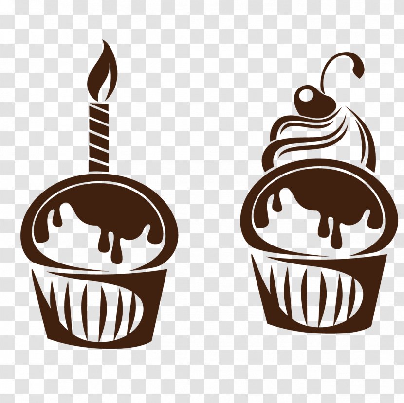 Chocolate Cake Birthday Muffin Ice Cream - Lovely Transparent PNG