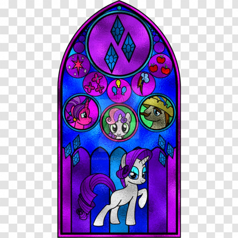 Window Twilight Sparkle Sunset Shimmer Stained Glass Rarity - Purple Transparent PNG