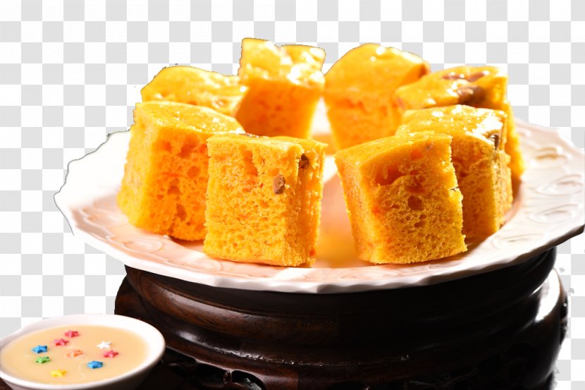 Vegetarian Cuisine Recipe Dish Dessert Food - Pumpkin Egg Yolk Cake Transparent PNG