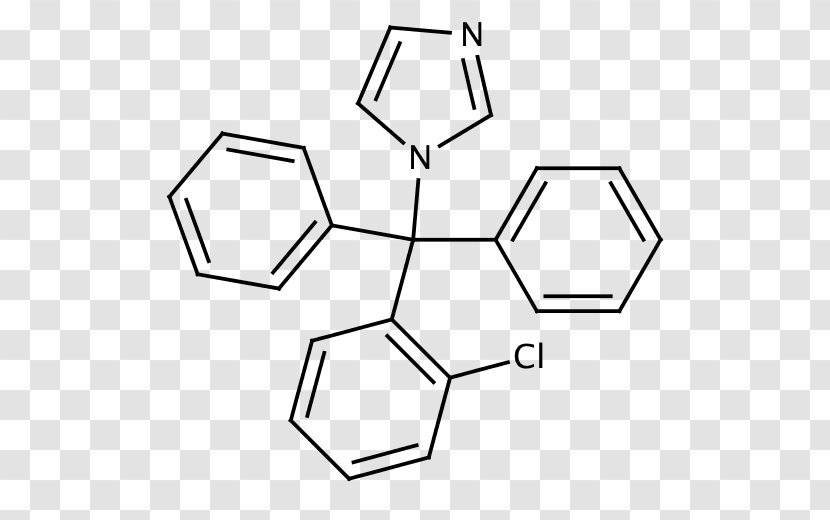 Molecule Chemical Compound Organotin Chemistry Substance - Line Art - Clotrimazole Transparent PNG