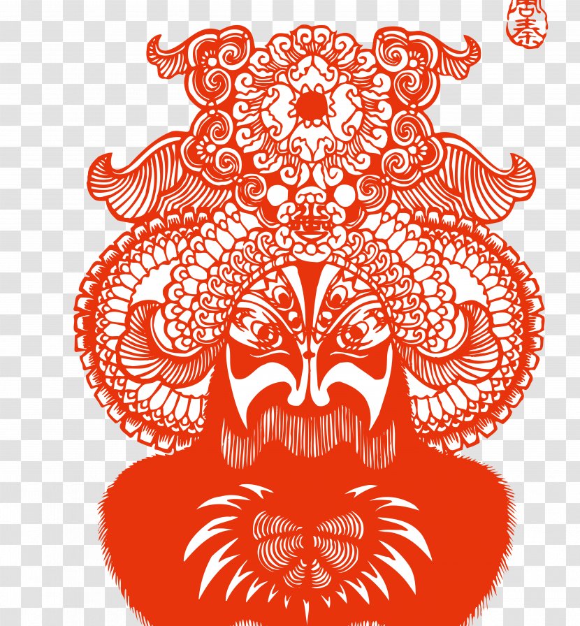 China Chinese Paper Cutting Peking Opera - Flower - Facebook Transparent PNG