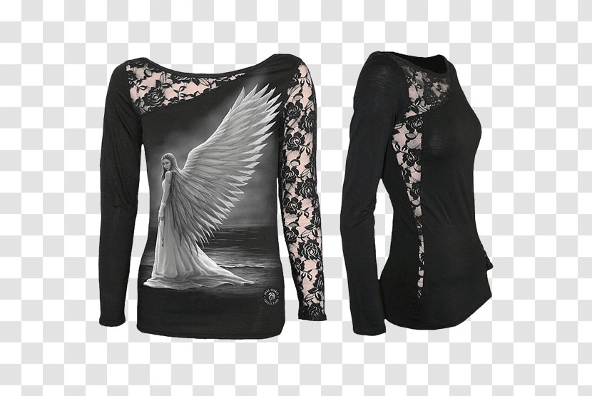 T-shirt Top Gothic Fashion Sleeve - Neck - Lace Arrow Transparent PNG