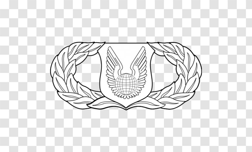 Badges Of The United States Air Force Space Operations Badge U.S. Aeronautical Rating - Line Art - Military Transparent PNG