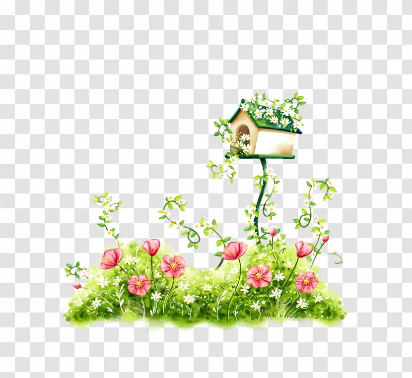 Floral Design Flower - Flowering Plant - Green Fresh Flowers Nest Decoration Pattern Transparent PNG