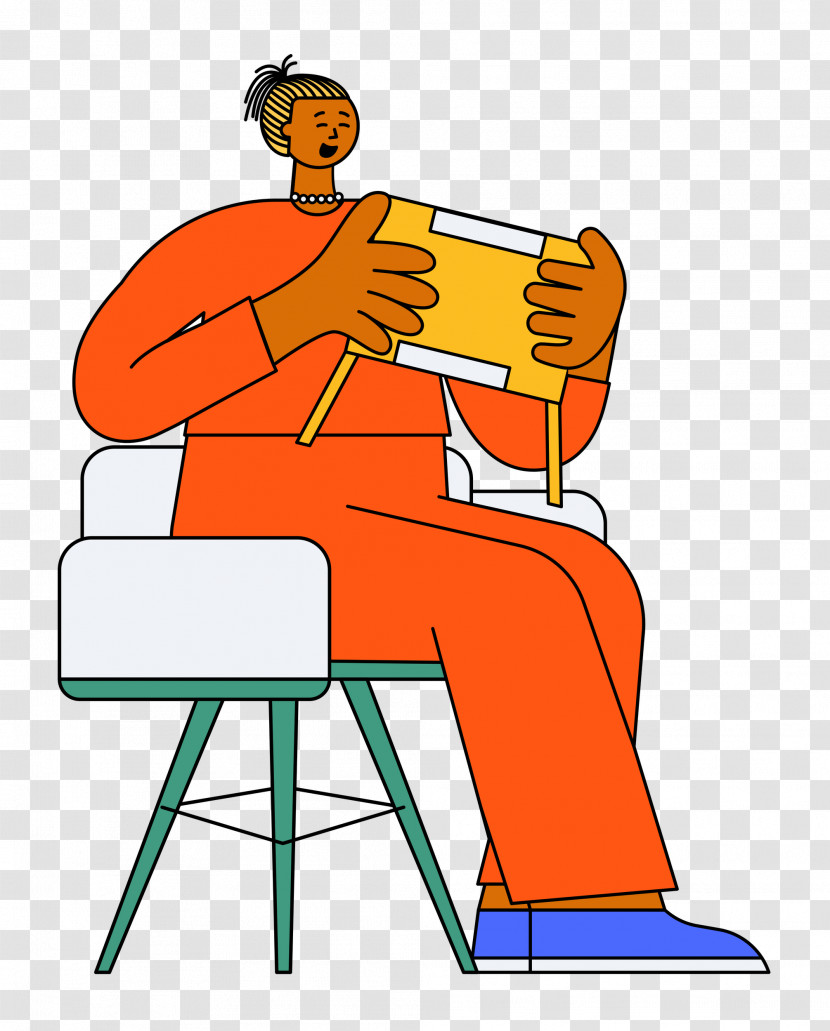 Cartoon Sitting Behavior Chair Transparent PNG