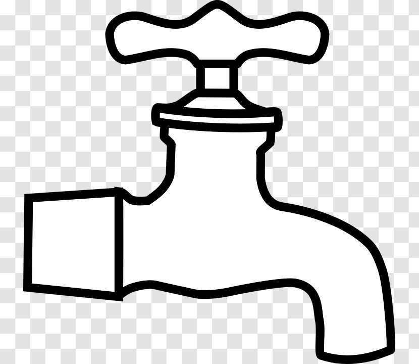 Tap Water Plumbing Clip Art - Waterfaucetblackandwhite Transparent PNG