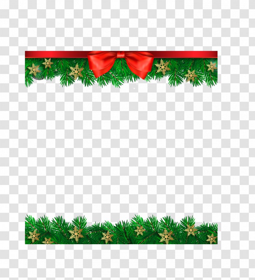 Vector Hand-painted Christmas Decoration Border - Floral Design - Tree Transparent PNG