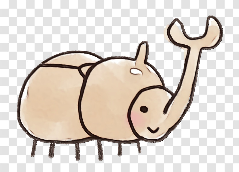 Cartoon Snout Rhinoceros Animal Figure Transparent PNG