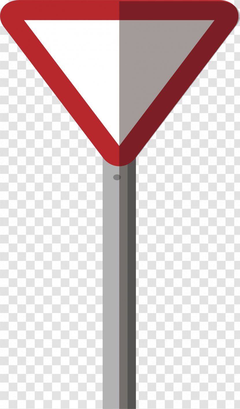 Clip Art - Red - Border Triangle Road Sign Transparent PNG
