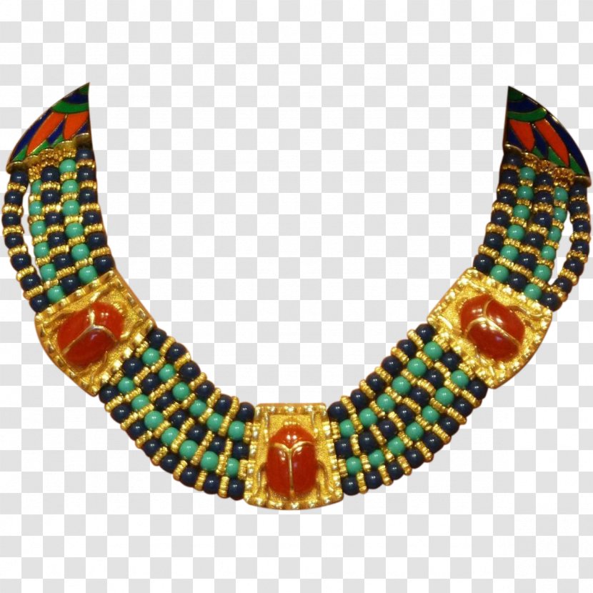 Necklace Jewellery Choker Egyptian Revival Architecture Scarab - Turquoise - NECKLACE Transparent PNG