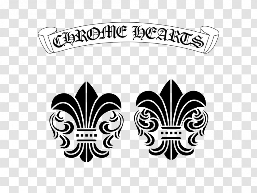 Chrome Hearts Logo Black And White - Crows Heart Transparent PNG