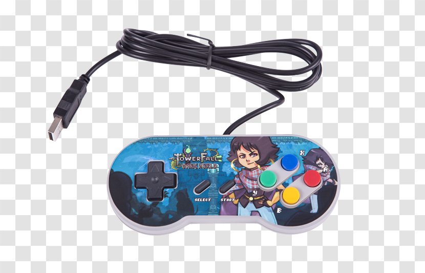 TowerFall Game Controllers IndieBox Super Nintendo Entertainment System PlayStation Portable - Cable - Usb Gamepad Transparent PNG