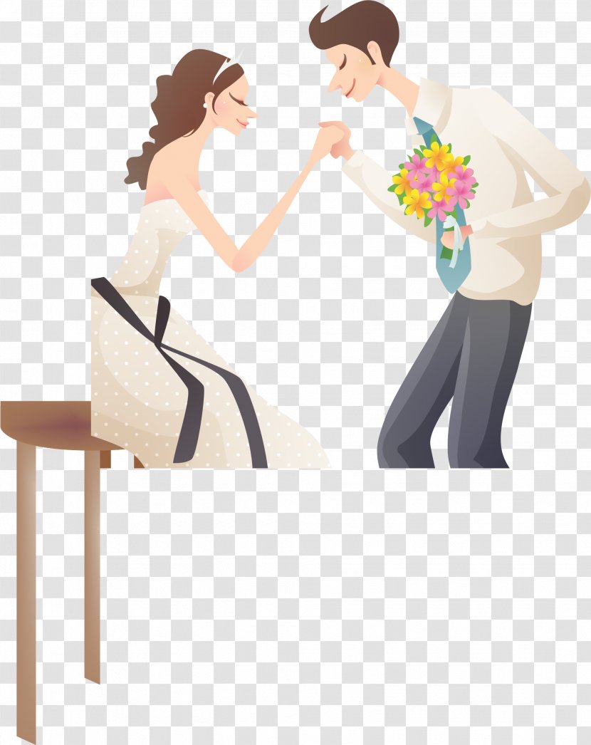 Boyfriend Wedding Marriage Illustration - Frame - Cartoon Images Transparent PNG