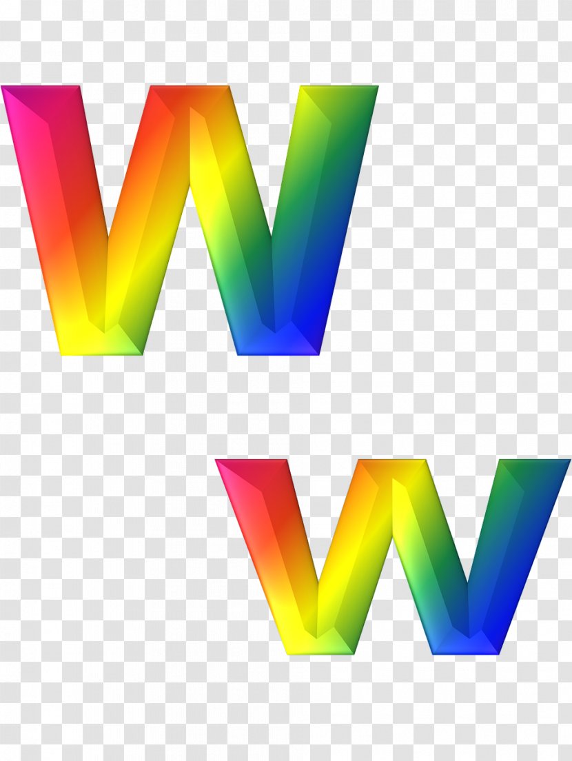 Letter Alphabet W - Lettering - Rainbow Transparent PNG