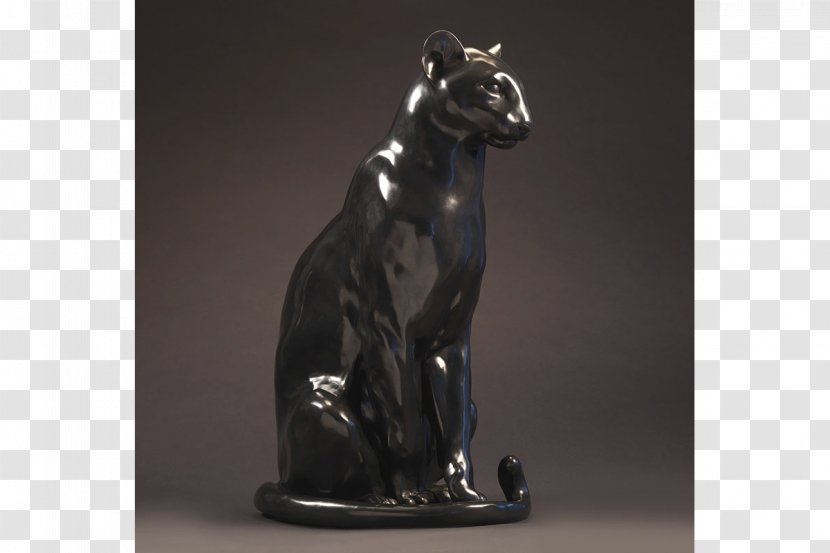 Black Panther Leopard Bronze Sculpture Statue - Jaguar Transparent PNG