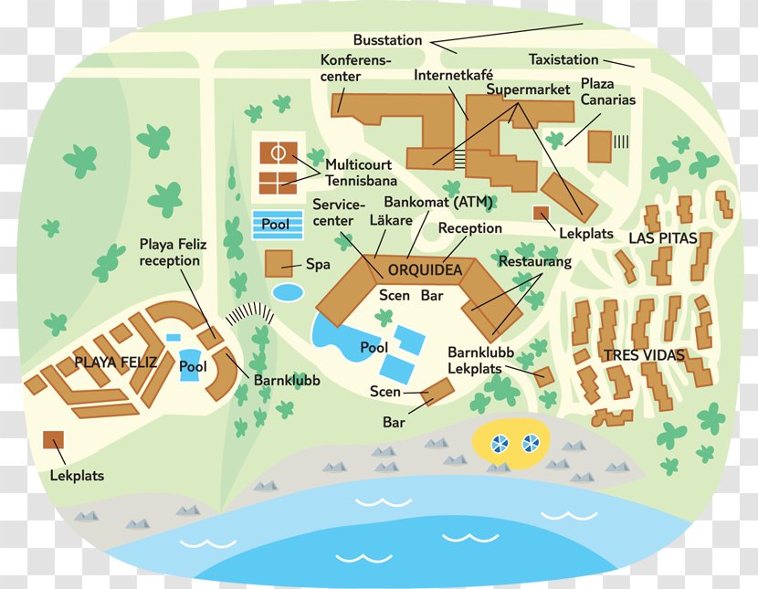 Apartments Playa Feliz Map Las Pitas Hotel Beach - Always Transparent PNG