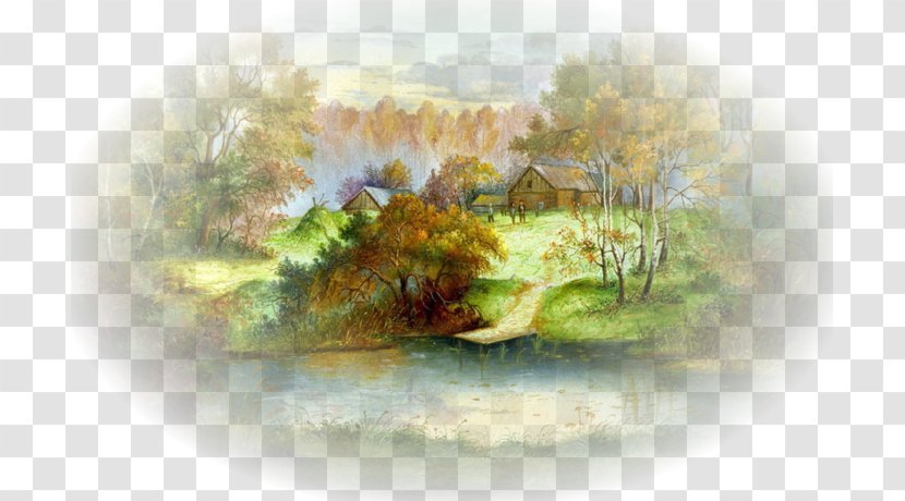 Fedoskino Miniature Landscape Painting Watercolor Oil Paint Transparent PNG
