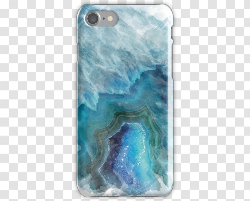 Geode Agate T-shirt Watercolor Painting Turquoise - Iphone Transparent PNG