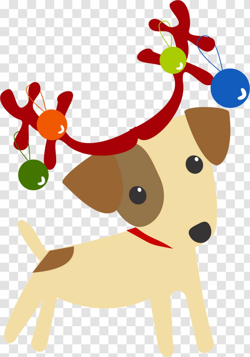Reindeer Christmas Decoration Dog Clip Art - Fictional Character Transparent PNG