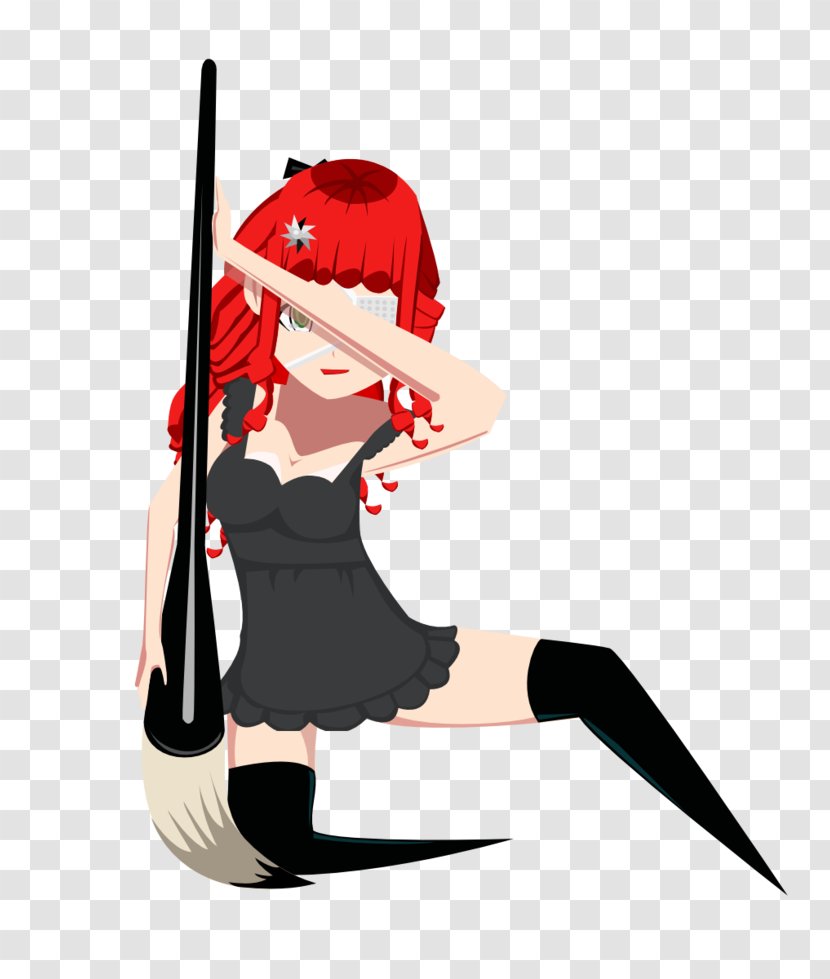 Black Hair Cartoon Character Weapon - Silhouette - Nymph Transparent PNG