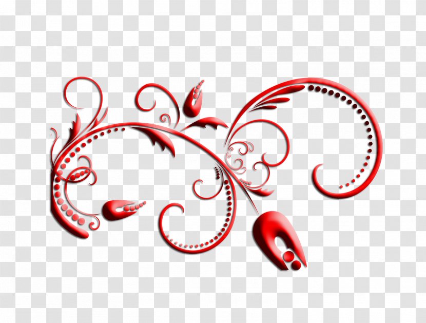 Motif Clip Art - Logo - Red Floral Decorative Pattern Transparent PNG