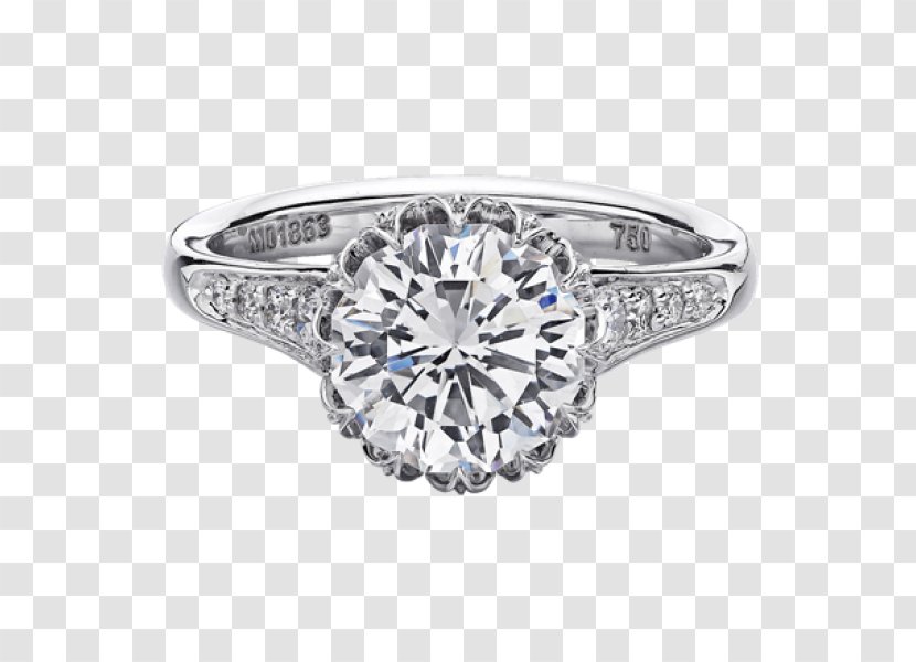 Engagement Ring Wedding Ritani Diamond - Brilliant - Glowing Halo Transparent PNG