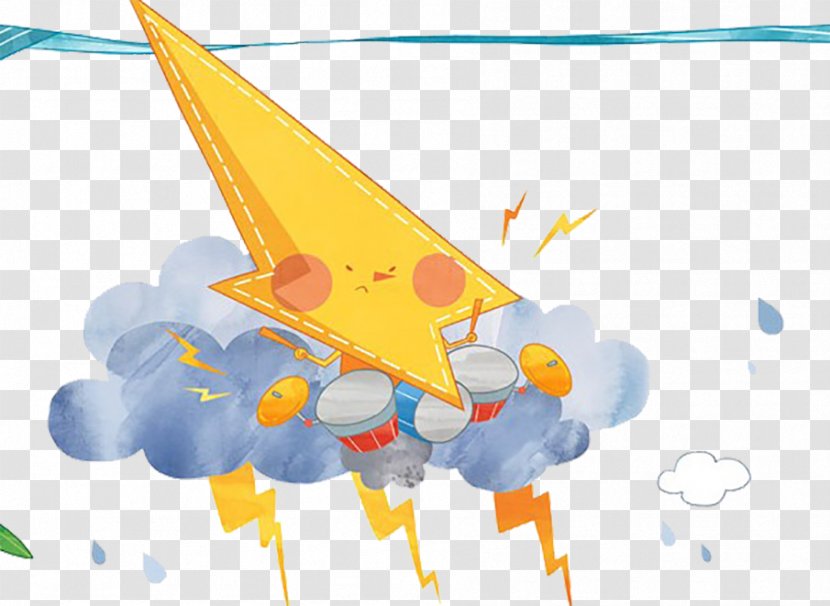 Cartoon Lightning Thunder Animation Poster - Speech Balloon Transparent PNG