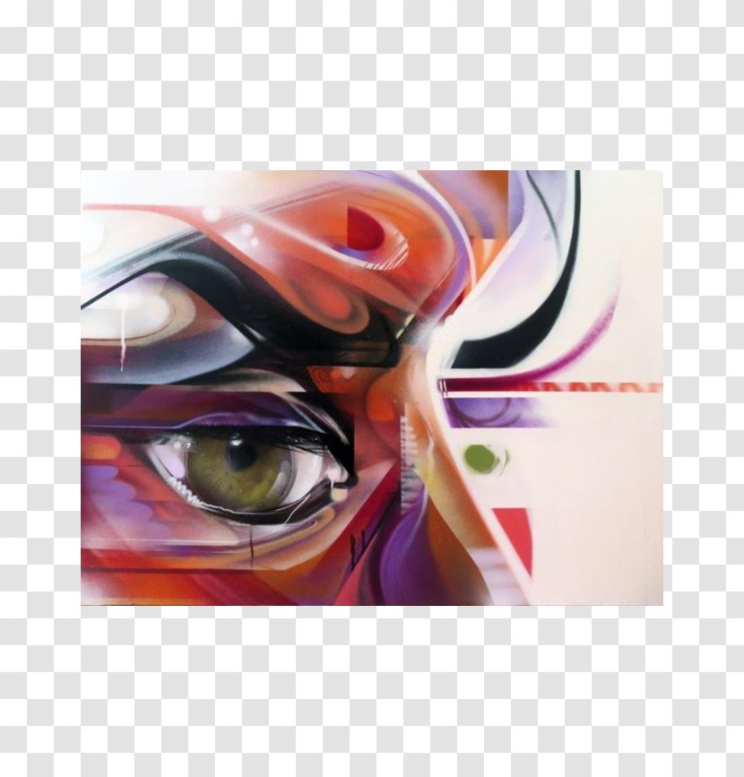 Glasses Modern Art Eye Goggles Painting - Close Up Transparent PNG