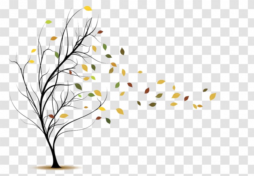 Wind Leaf Royalty-free Clip Art - Tree - Hand-painted Blowing Leaves Transparent PNG