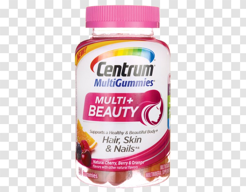 Dietary Supplement Centrum MultiGummies Plus Beauty Adult Multivitamin Gummies - Adverse Effect - Over 50 Reviews Transparent PNG