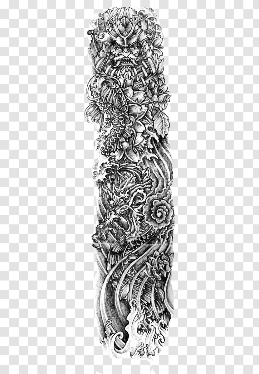 Sleeve Tattoo Irezumi Drawing - Idea - Design Transparent PNG