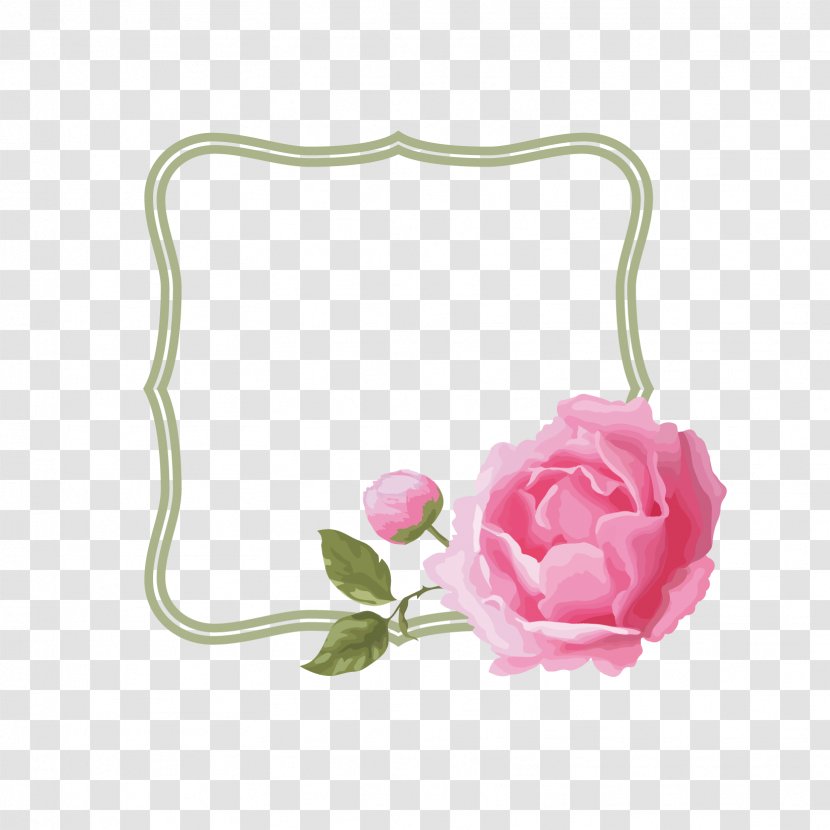 Rose Flower Download - Pink Borders Transparent PNG
