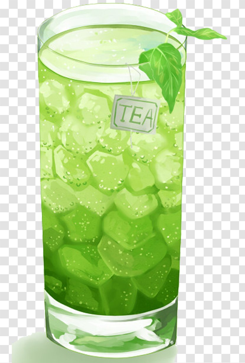 Green Tea Smoothie Water Mint Lemonade - Mojito - Illustration Transparent PNG