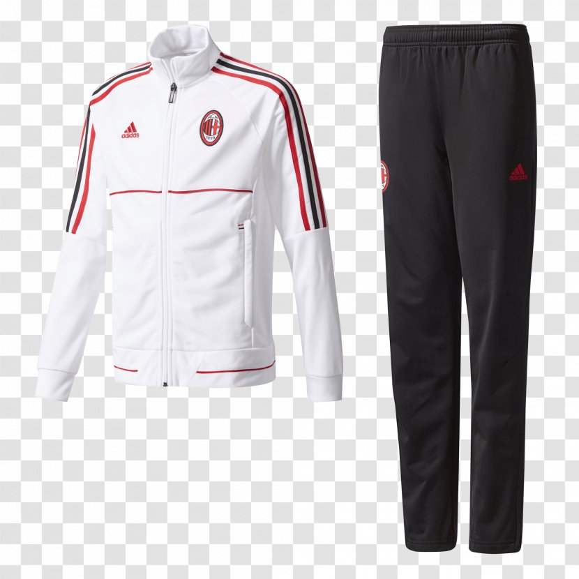 Tracksuit A.C. Milan Serie A UEFA Champions League Football - Sleeve - Partly Transparent PNG