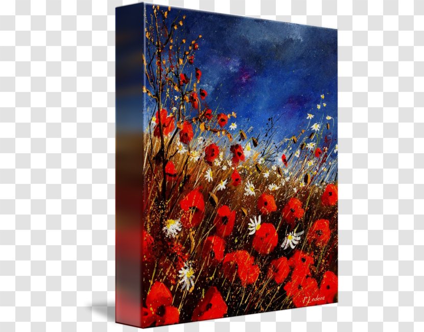 Vase With Red Poppies Art Painting Floral Design Oil Paint - Plant Transparent PNG