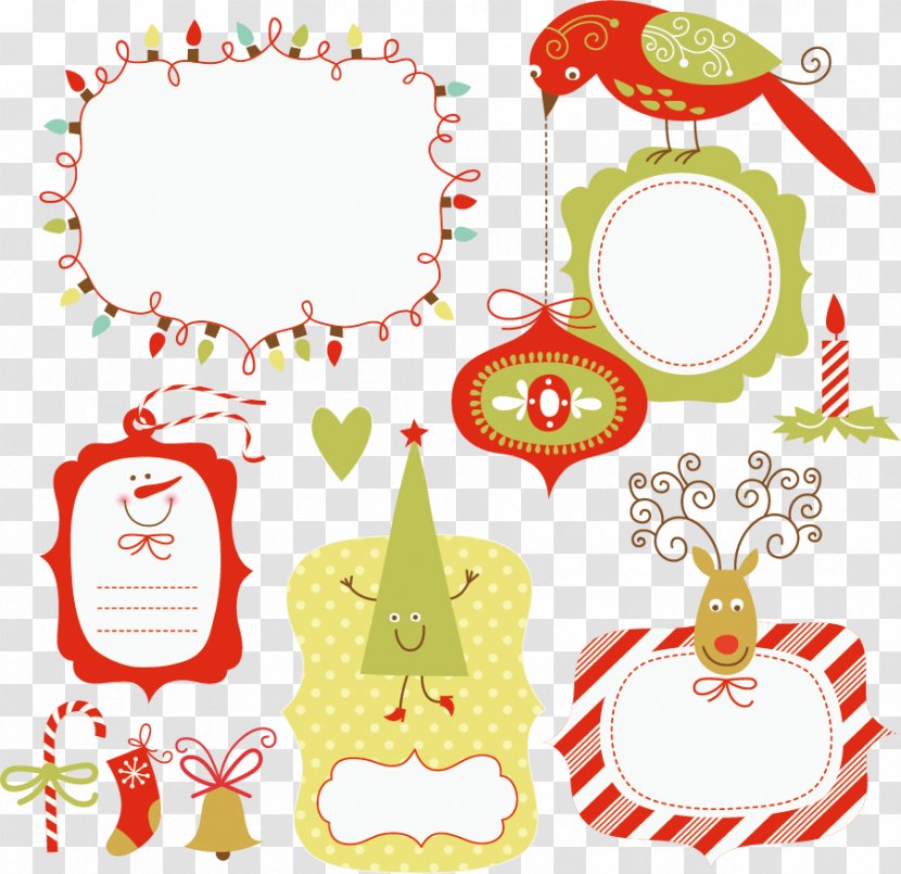 Euclidean Vector Cartoon - Artwork - Cute Christmas Picture Frame Material Free Download Transparent PNG