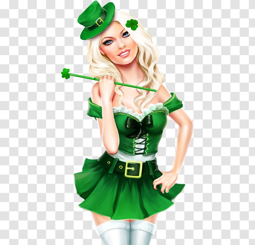 Saint Patrick's Day 17 March Woman Leprechaun - Frame Transparent PNG