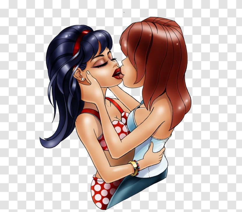 Cartoon Kiss Friendship Hug - Silhouette Transparent PNG