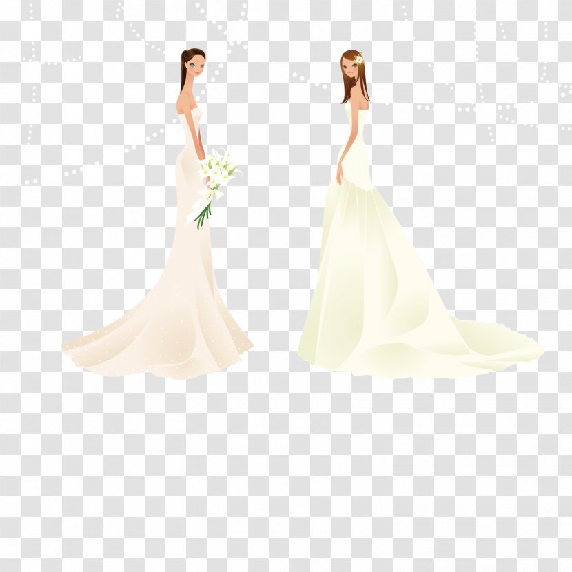 Wedding Dress Bride Wallpaper - Two Brides Transparent PNG